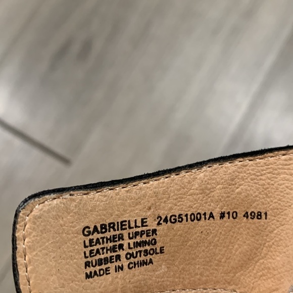 ABEO Gabrielle Black Wedge Leather Rhinestone Detail Adjustable Sandals size 10 - Picture 10 of 12